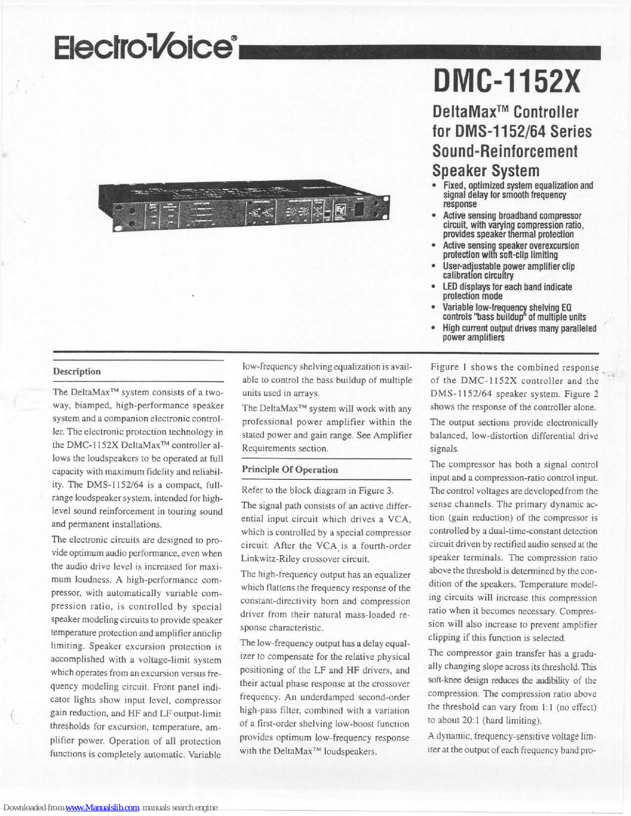 Electro-Voice DeltaMax DMC-1152X Specification Sheet