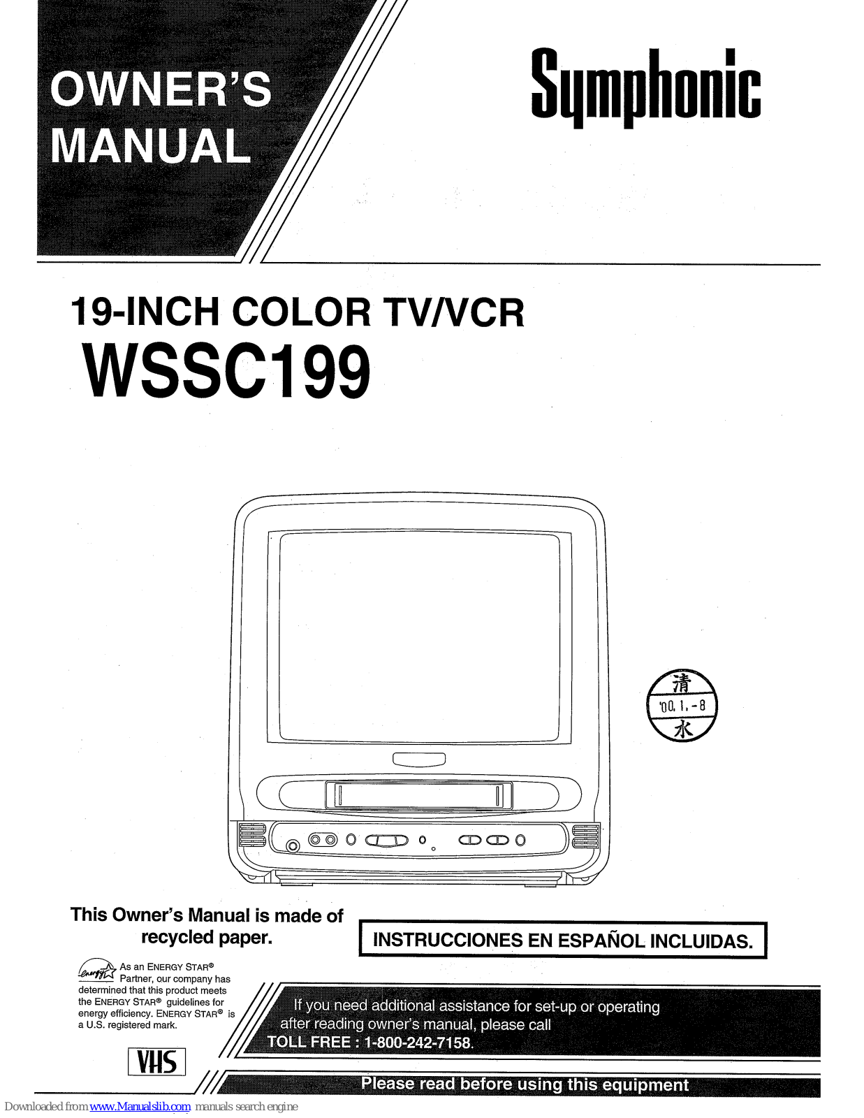 Symphonic WSSC199 Owner's Manual