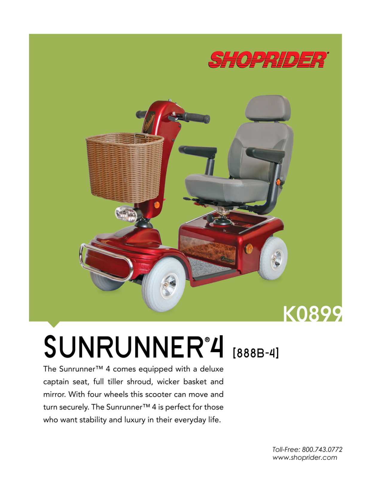 Shoprider SUNRUNNER 4 DATASHEET