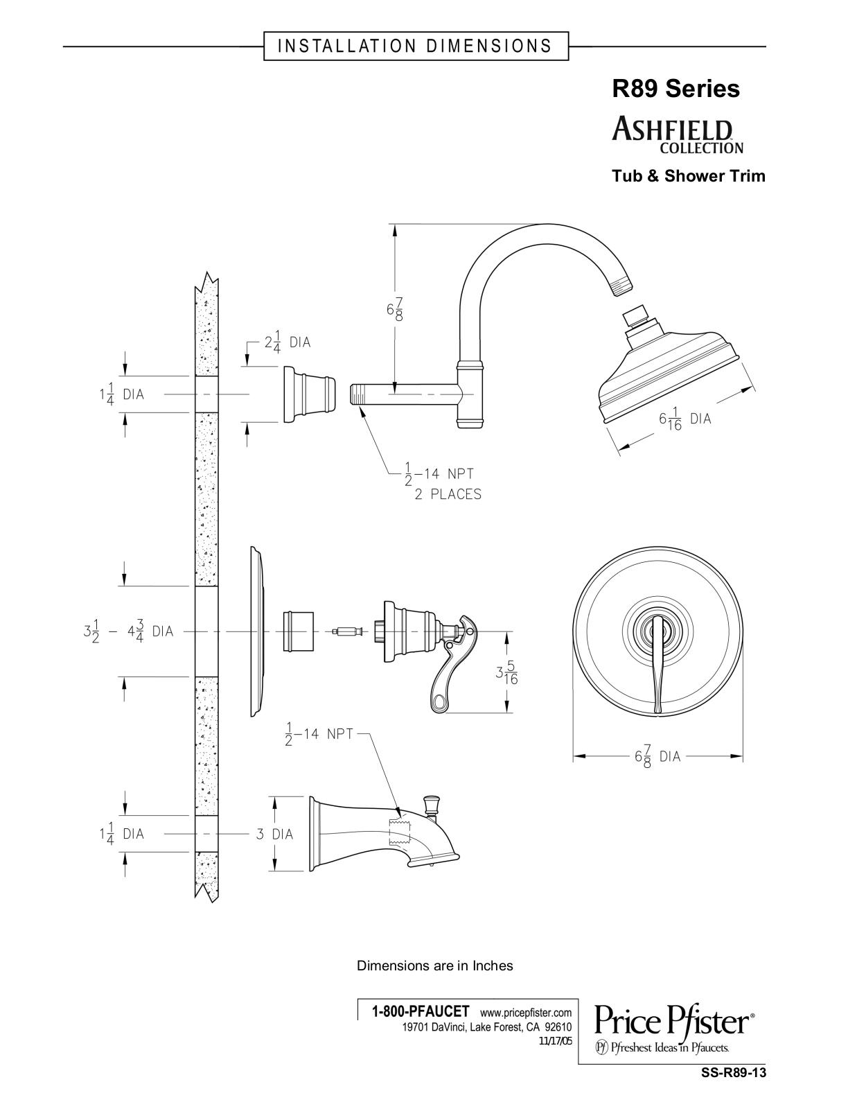 Pfister PPR1401 Installation & Assembly - ManualMachine.com