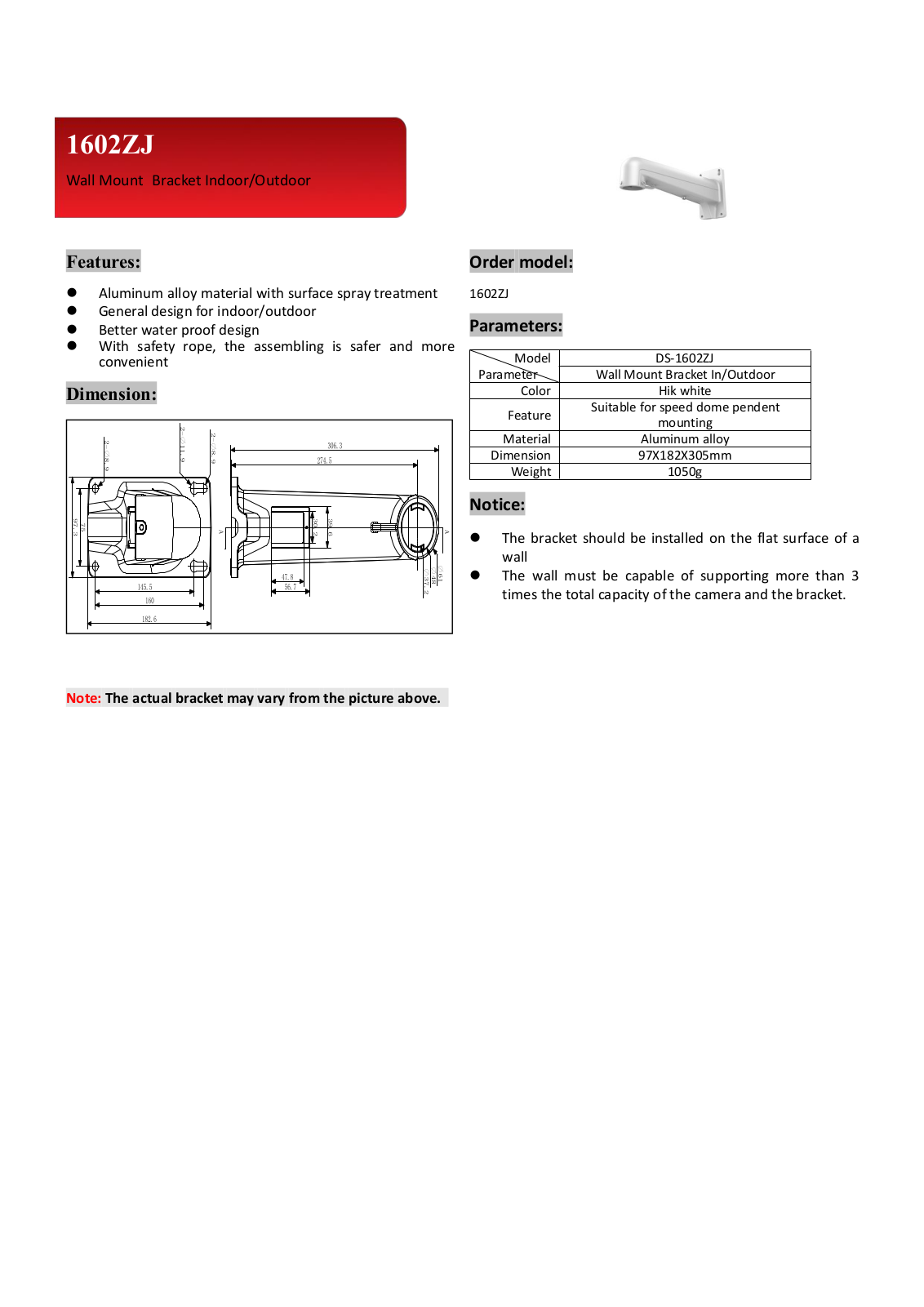 Cantek CT-1602ZJ Specsheet