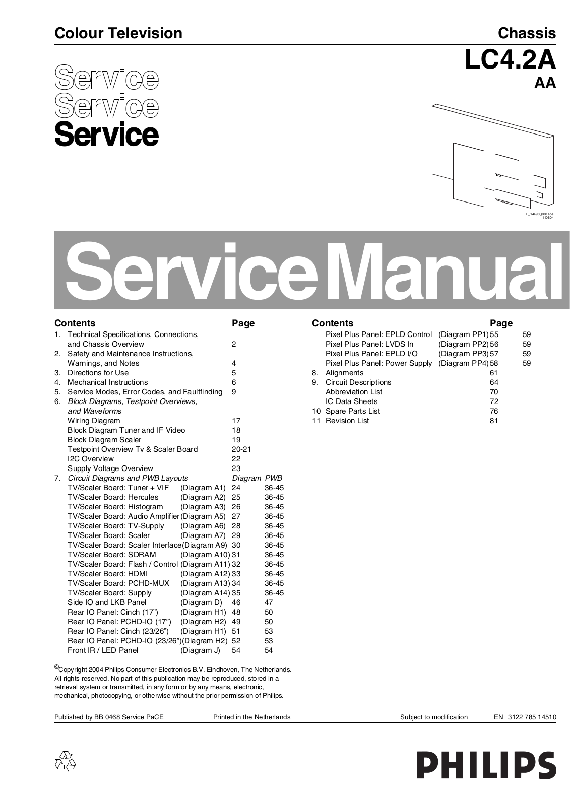 Philips 23PF9946/79, 23PF9946/98 Schematic