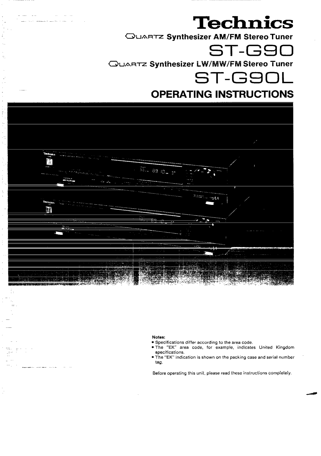 Technics ST-G90 Manual