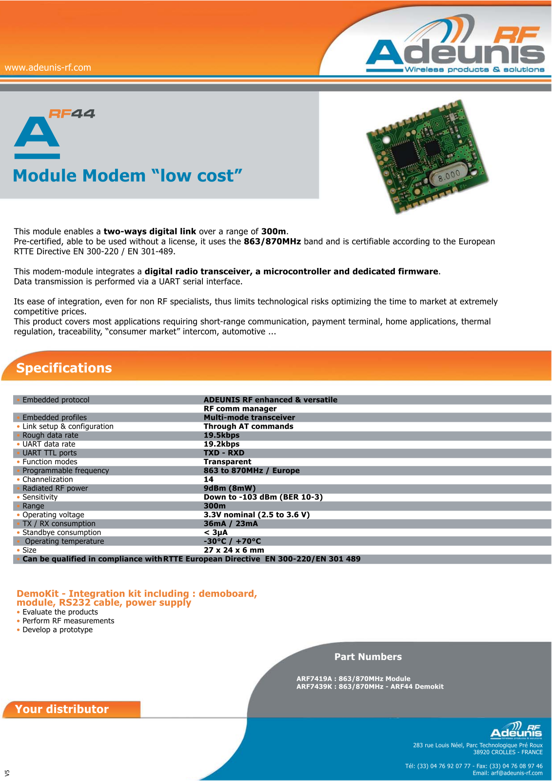 ADEUNIS RF44 User Manual