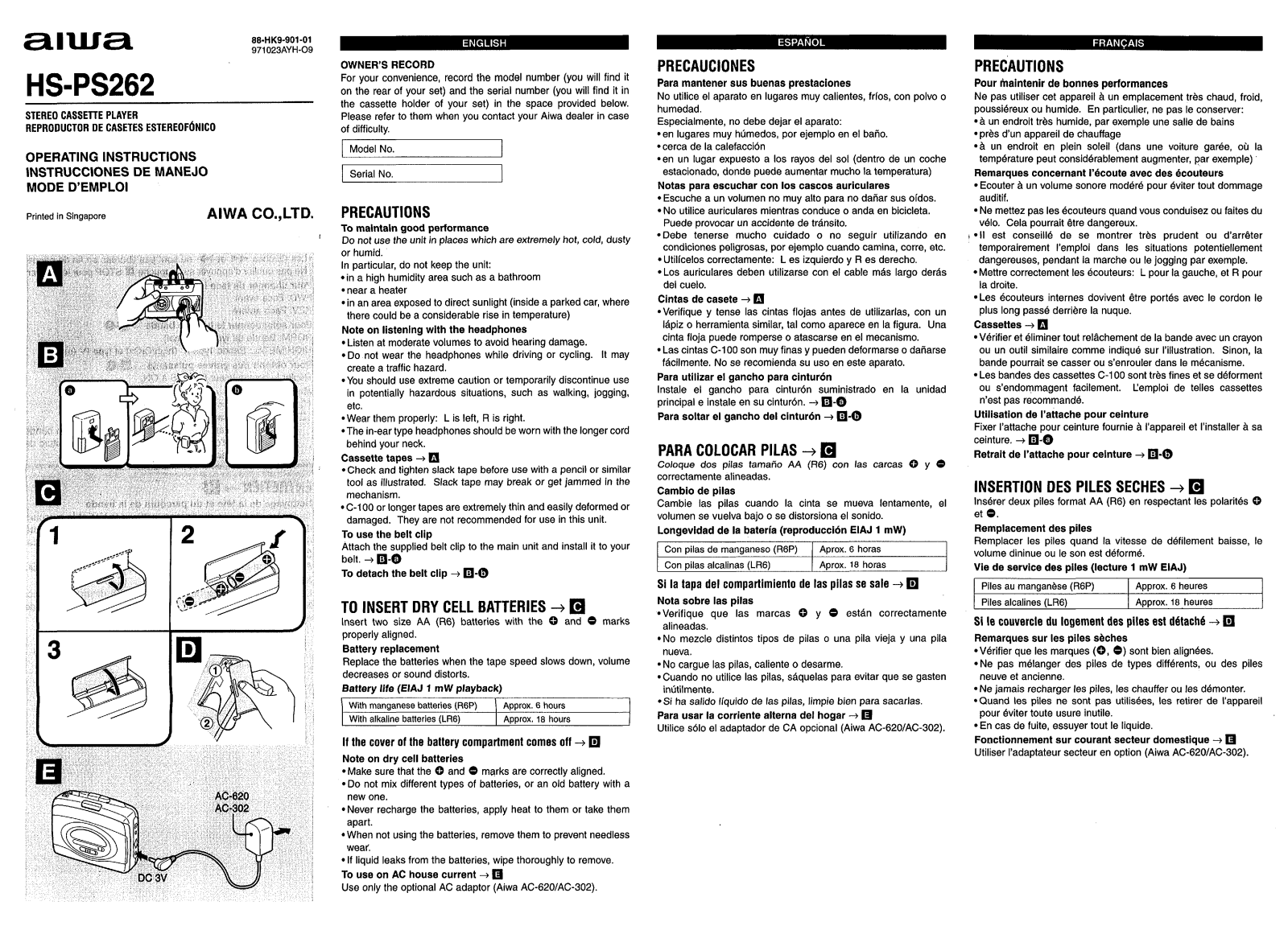 AIWA HS-PS262 Operating Instructions - ManualMachine.com