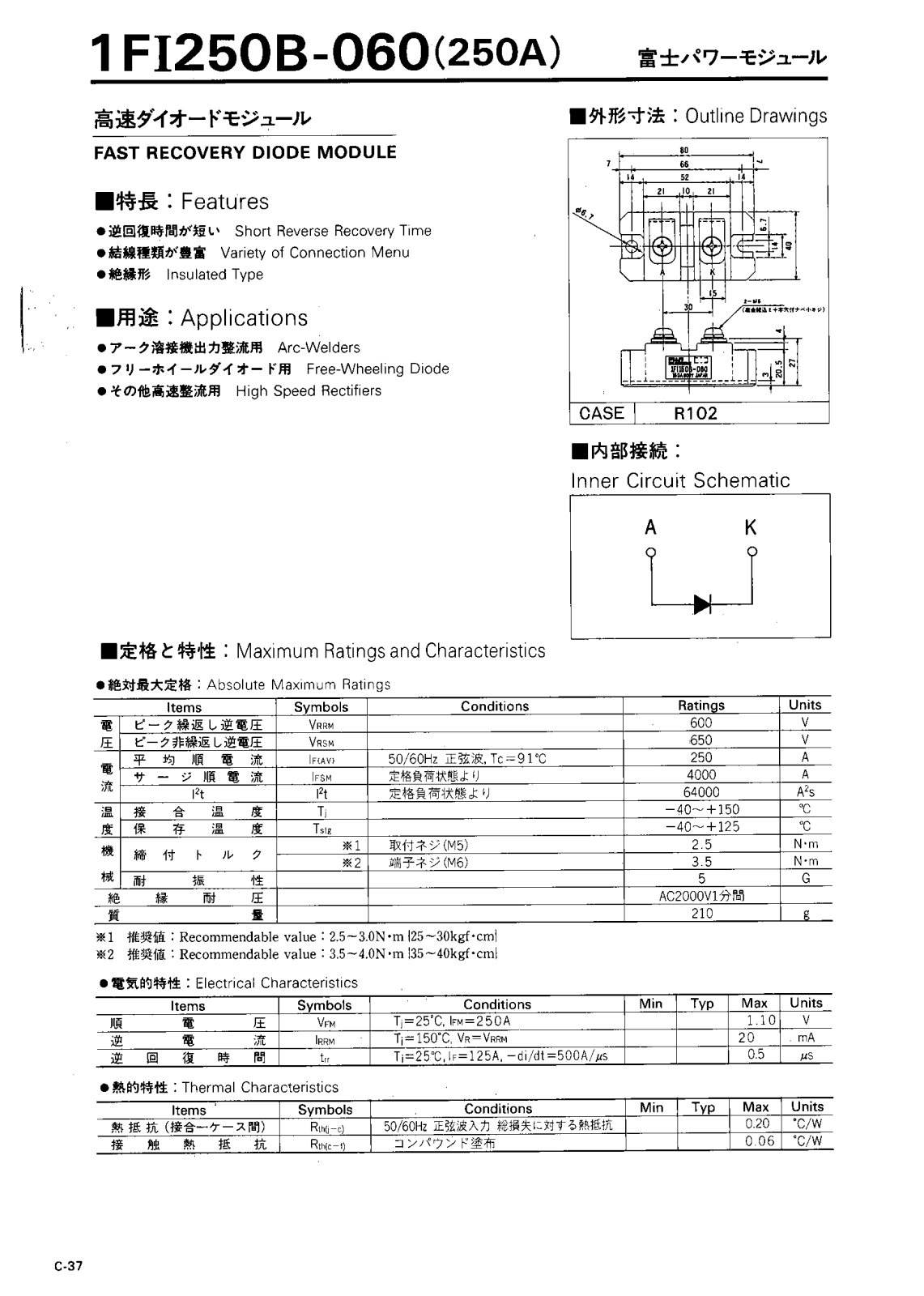 CALLM 1FI250B-060 Datasheet