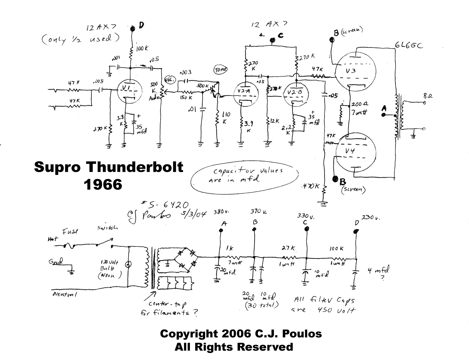 Supro thunderbolt schematic - ManualMachine.com