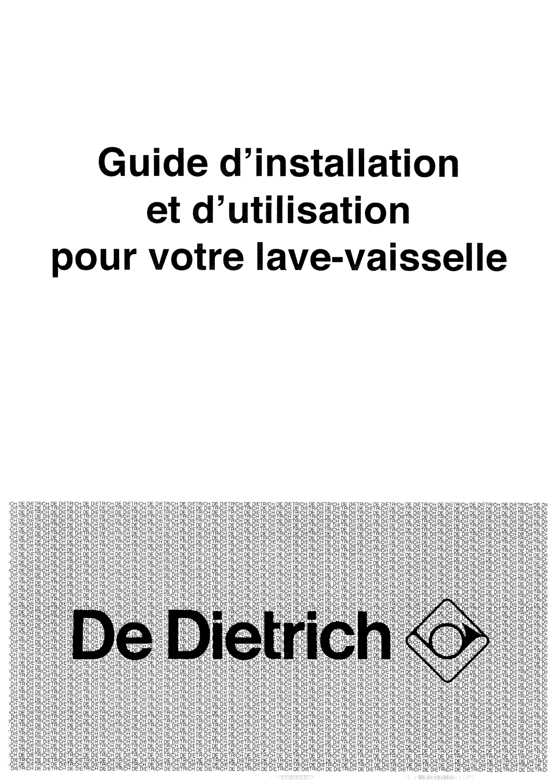 De dietrich VN8945E1 Installation Manual