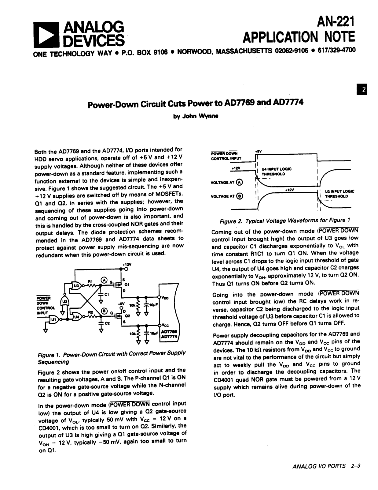 Analog Devices AN221 Application Notes