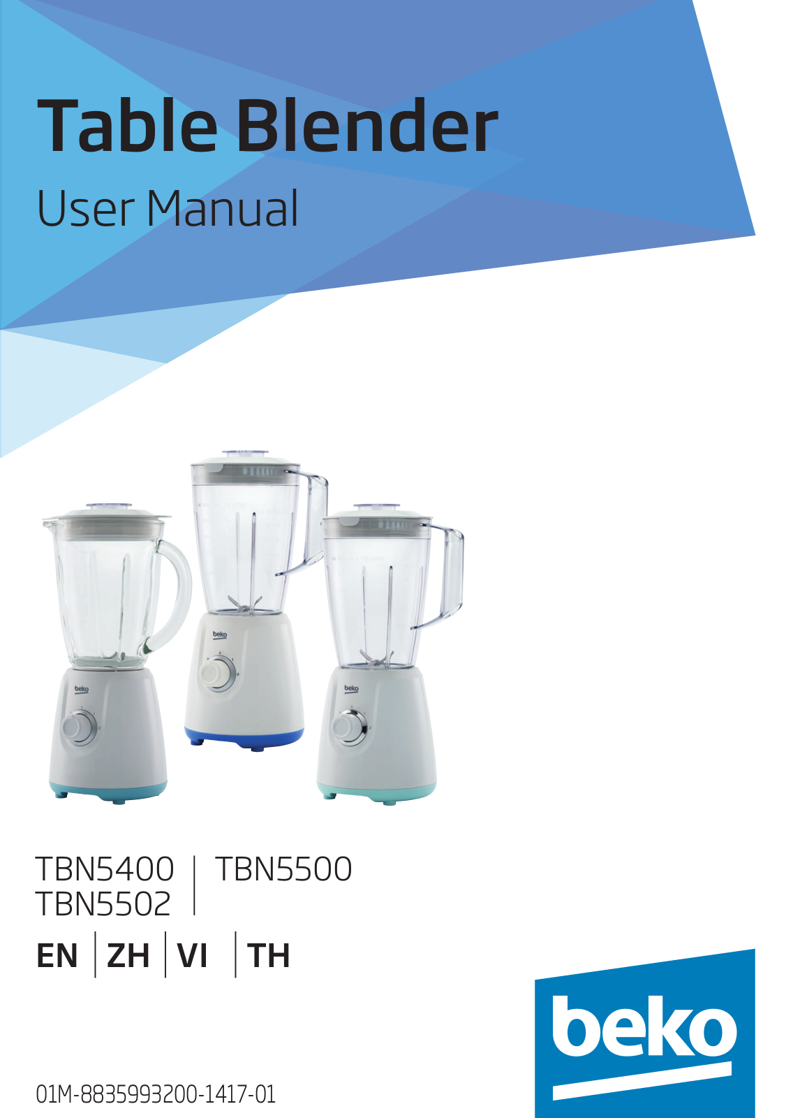 Beko TBN5400, TBN5502, TBN5500 User manual