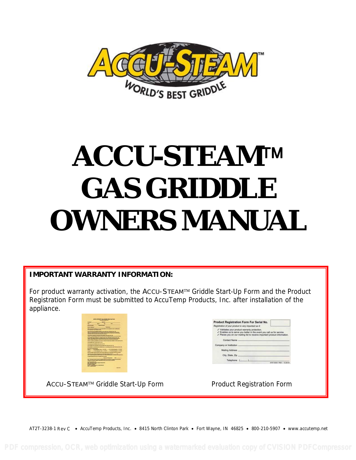 AccuTemp ACCU-STEAM GAS Installation  Manual