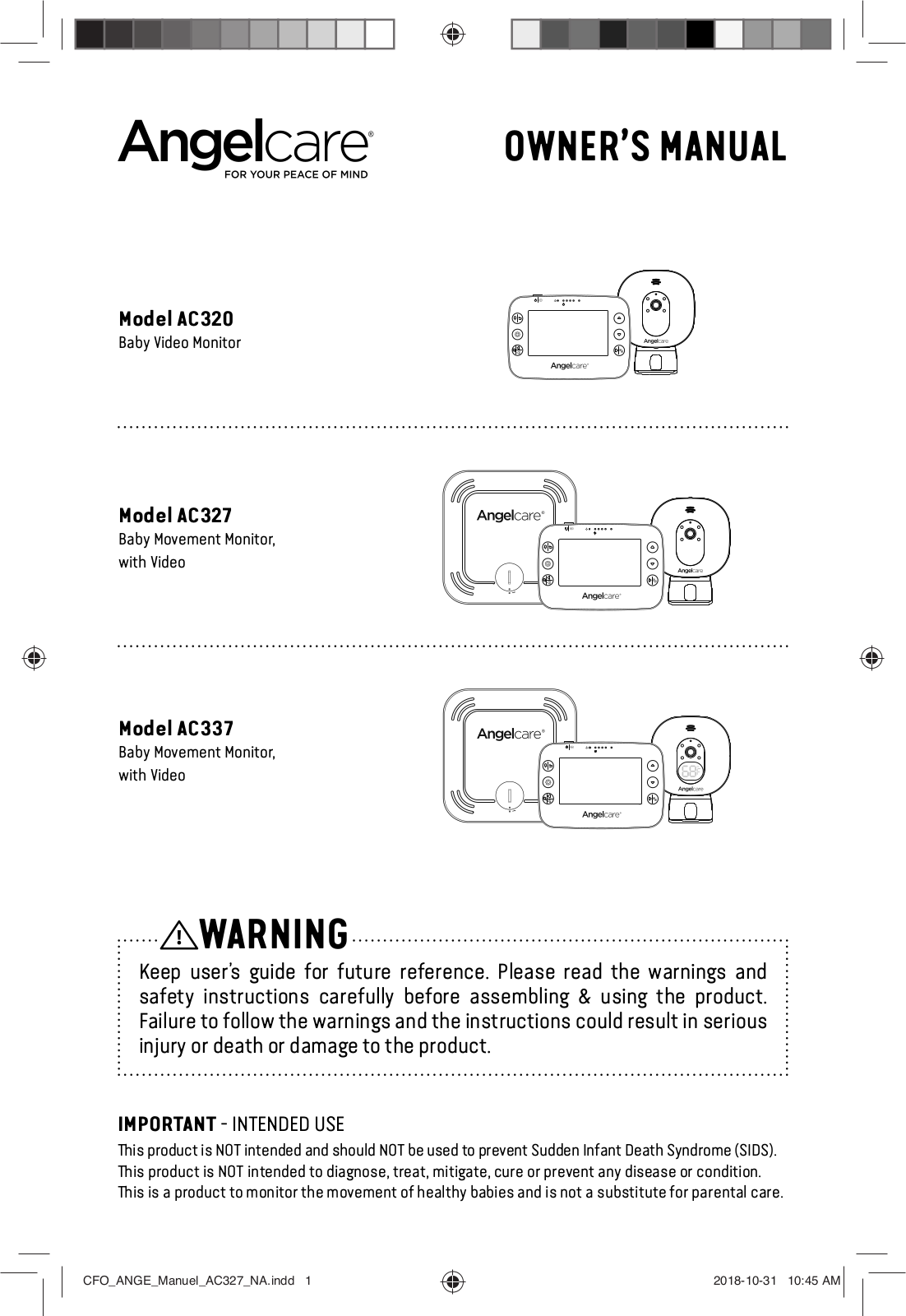 Angelcare Monitors AC320 User Manual