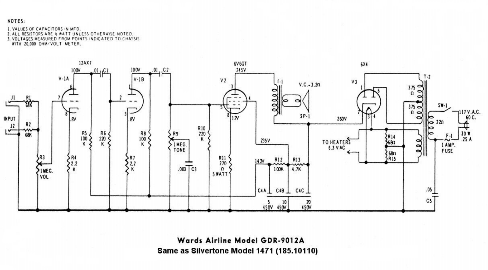 Wards gdr 9012a, 1471 schematic