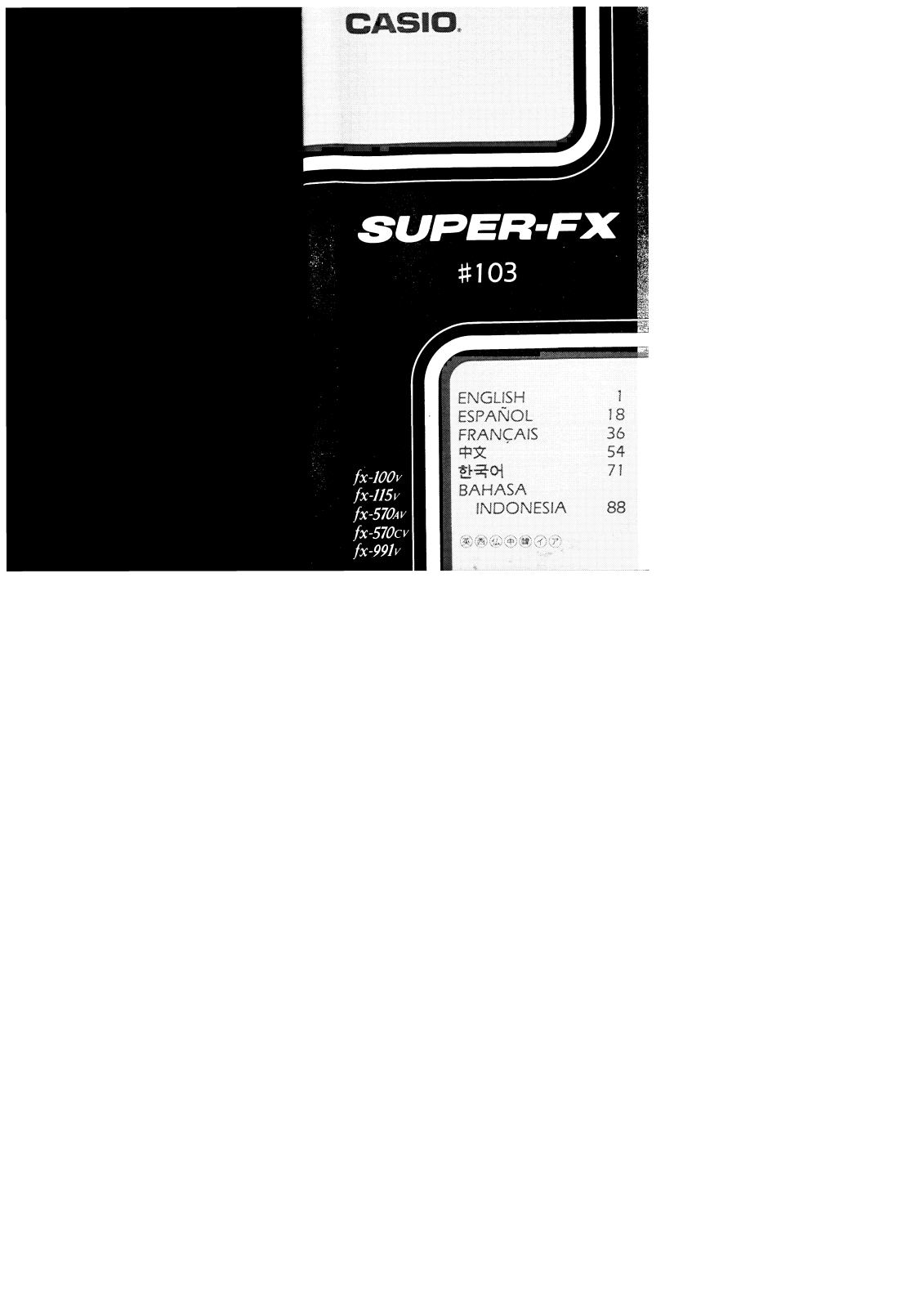 CASIO FX-991V, FX-570CV, FX-570AV, FX-115V, FX-100V User Manual