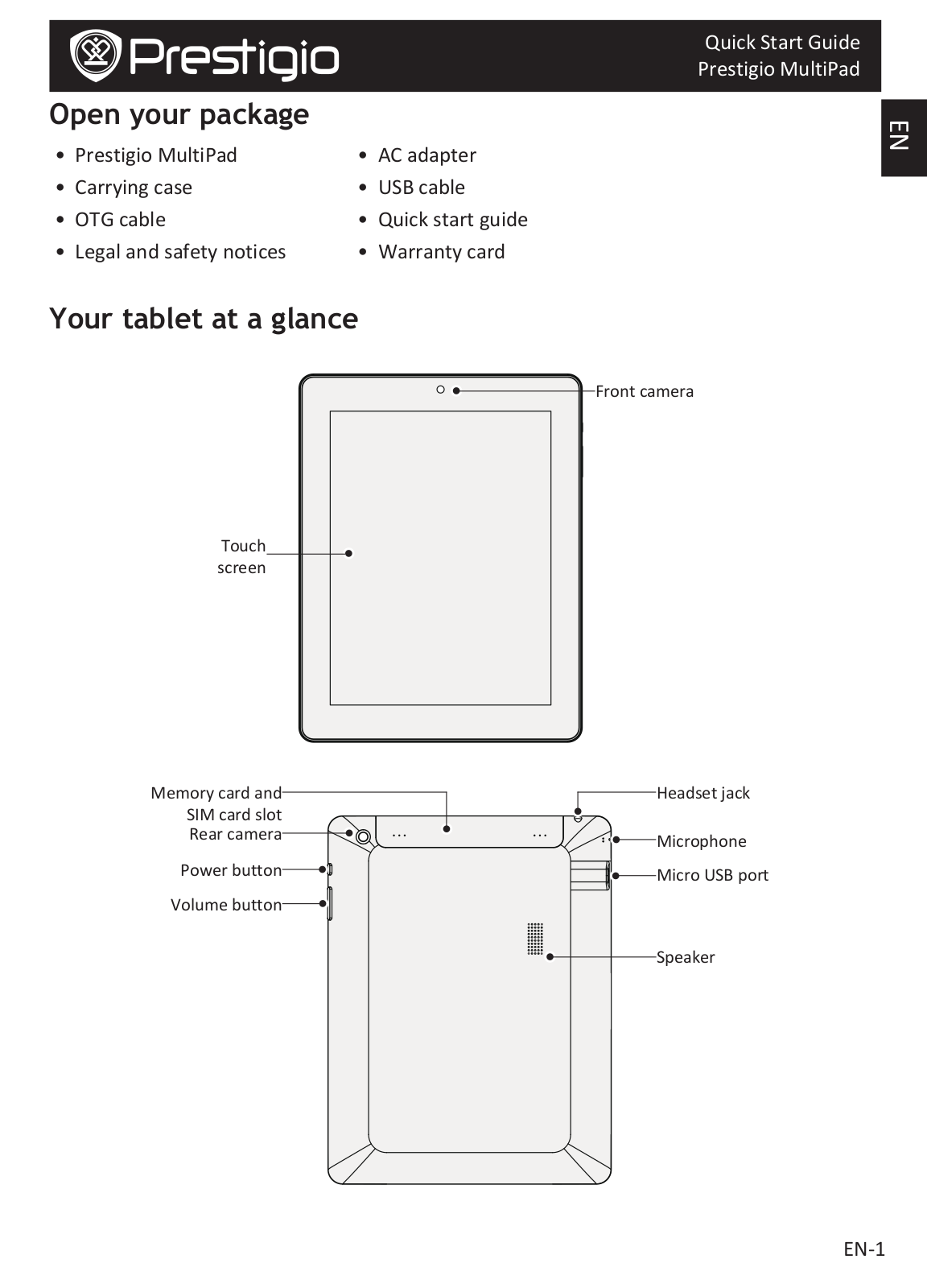 Prestigio MultiPad 4 Ultra Quad 8.0 3G User Manual