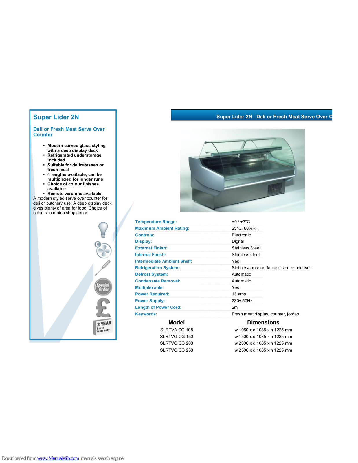 VALERA SLRTVG CG 250, SLRTVG CG 150, SLRTVG CG 200, Super Lider 2N Datasheet