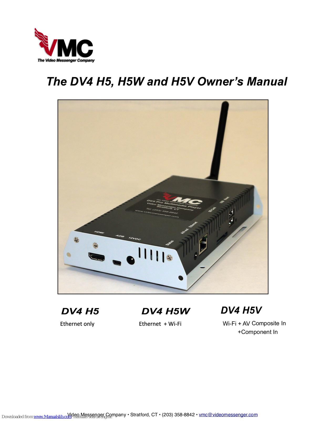 Video Messenger DV4 H5, DV4 H5V, DV4 H5W Owner's Manual