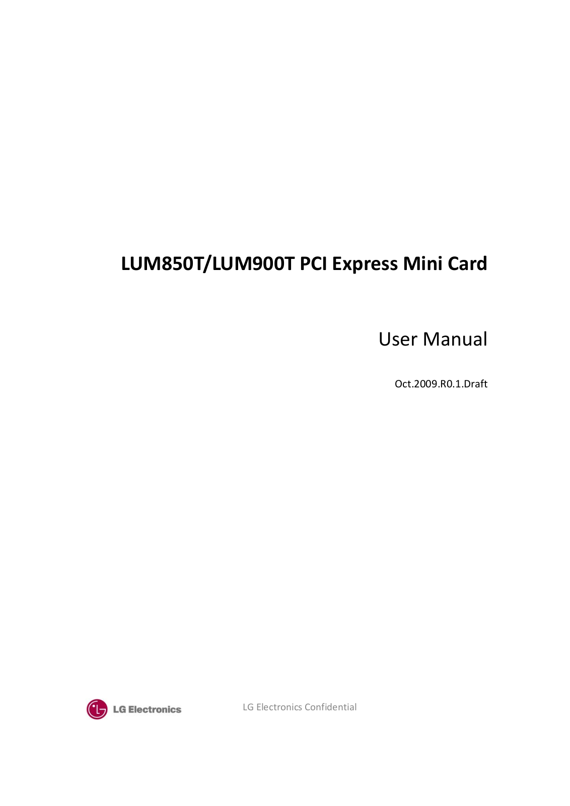 LG Electronics USA LUM850T User Manual