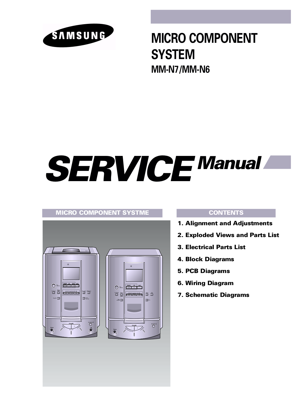 SAMSUNG MM-N6, MM-N7 Service Manual