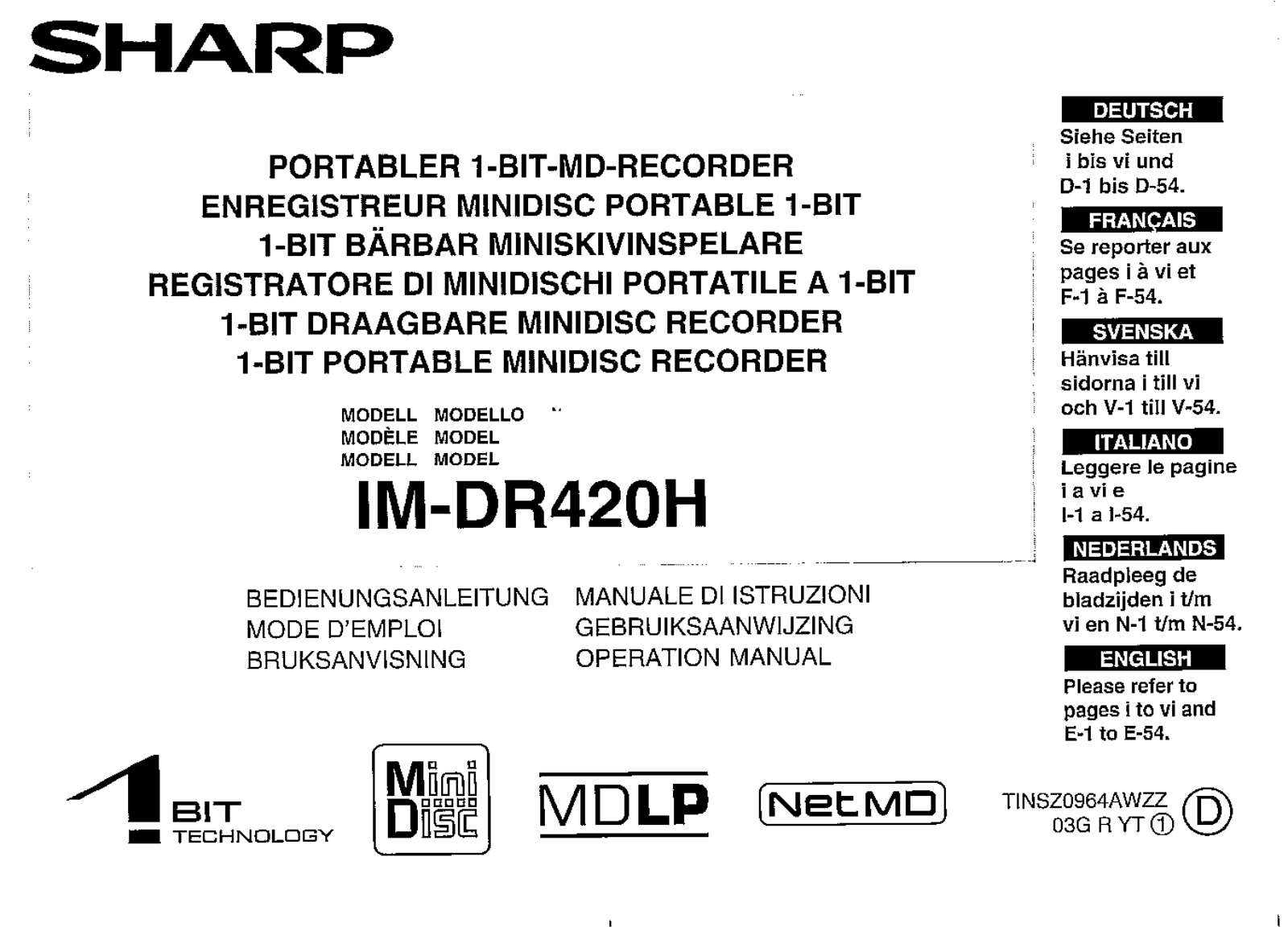 Sharp IM-DR420H User Manual