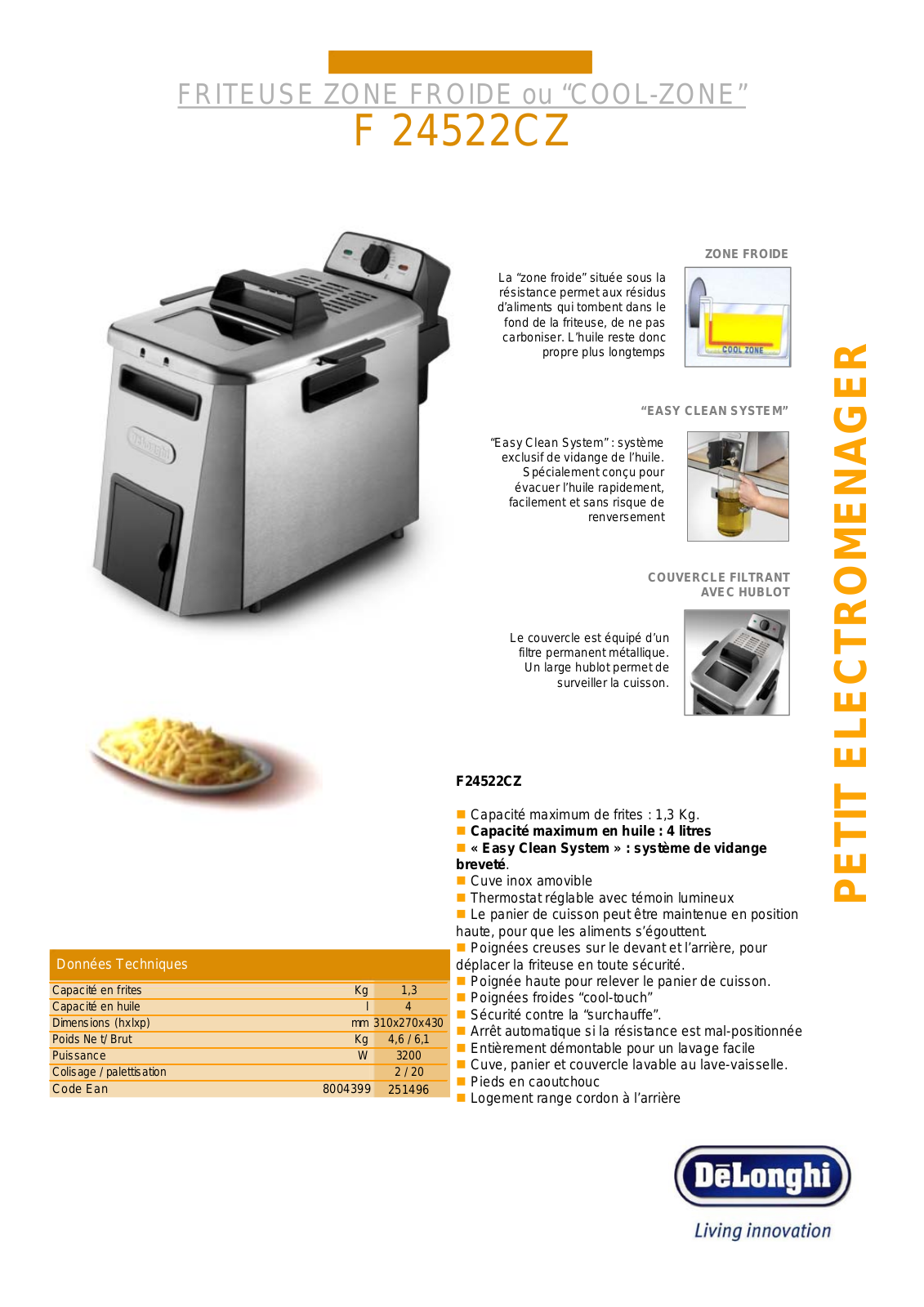 Delonghi F 24522CZ Technical Description