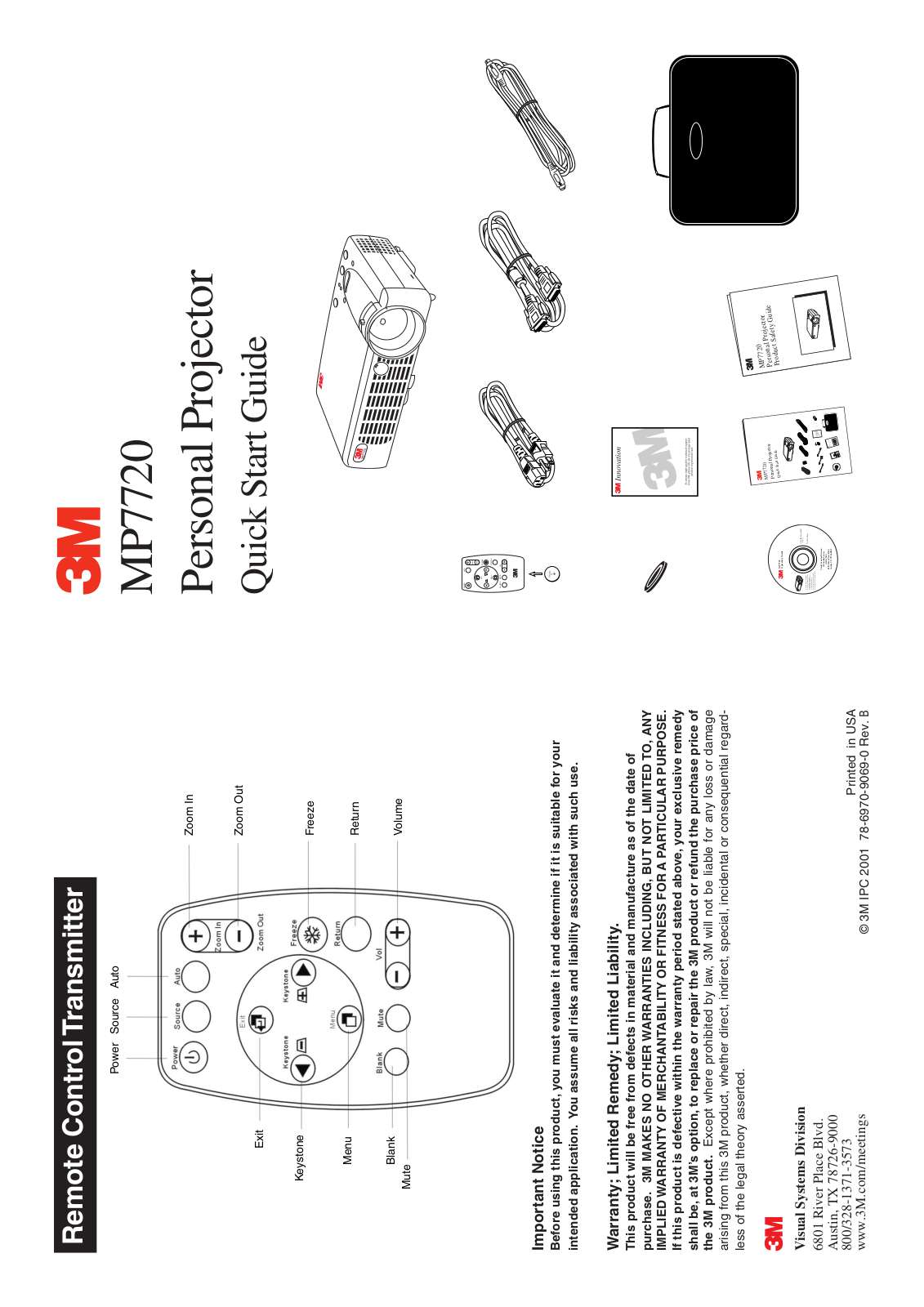 3M MP7720 Quick Start Guide