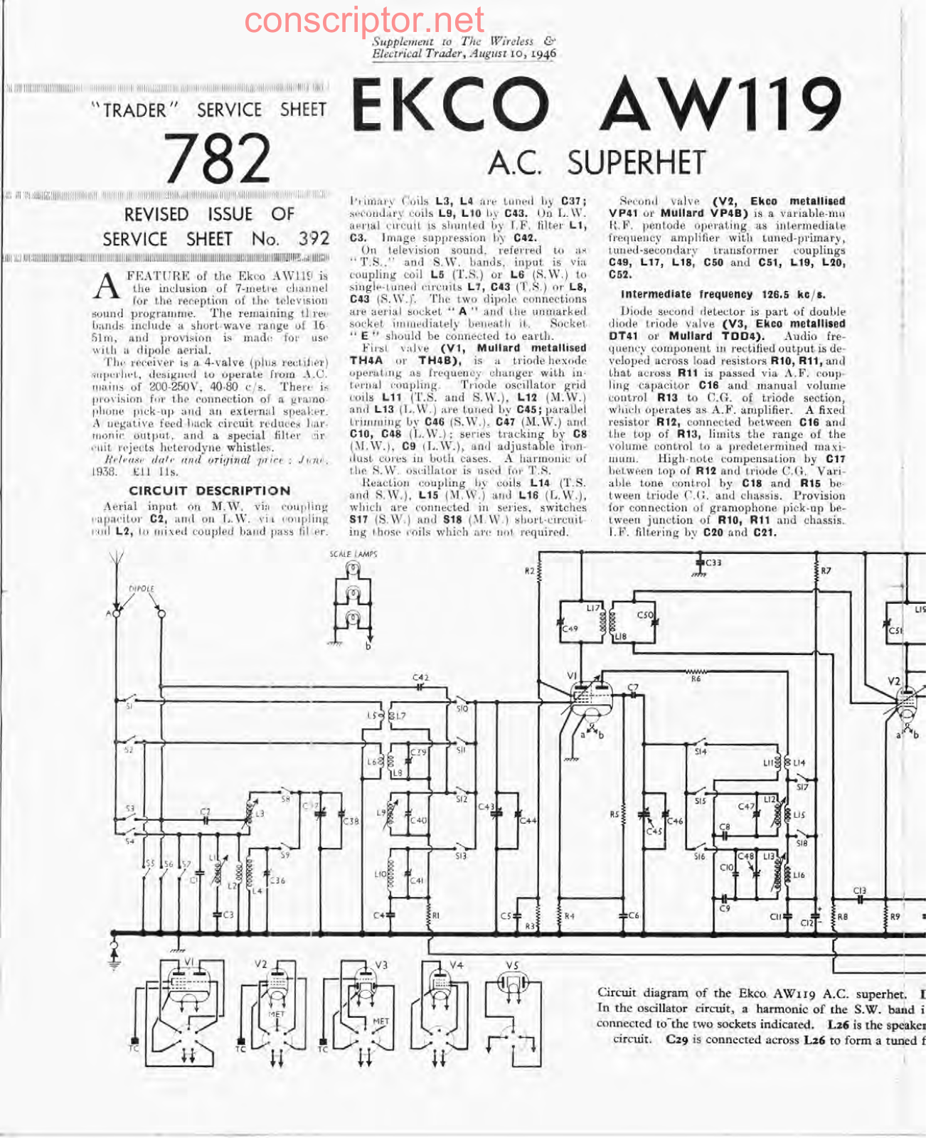 EKCO AW119 Service manual