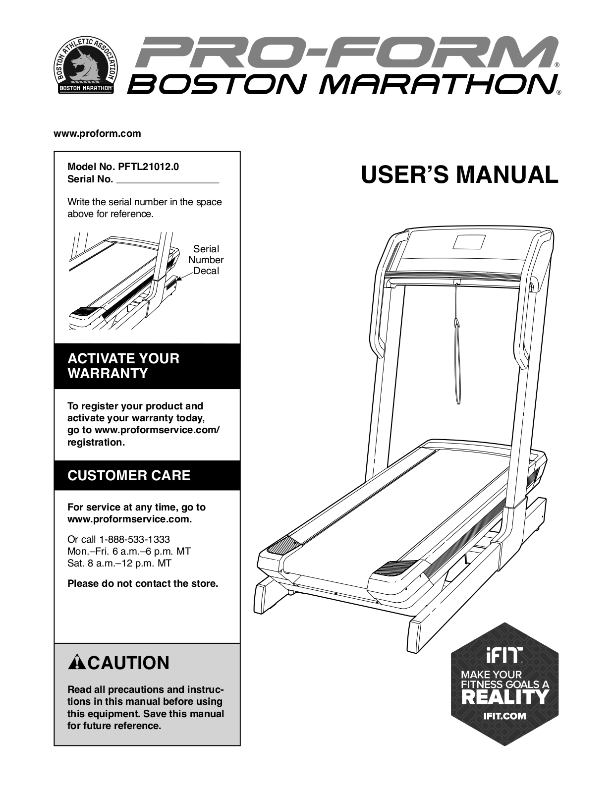 Pro-Form PFTL21012 User Manual