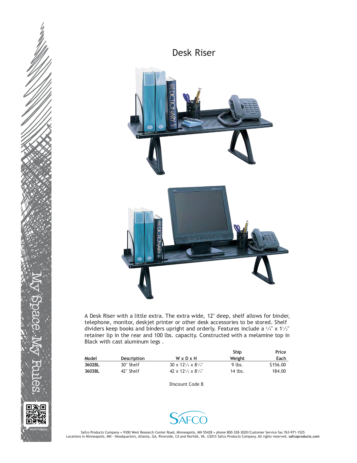 Safco 3603BL User Manual