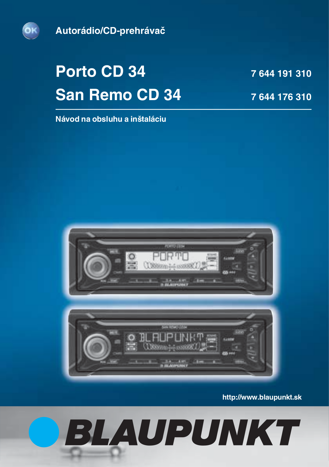 Blaupunkt SAN REMO CD34, PORTO CD34 User Manual