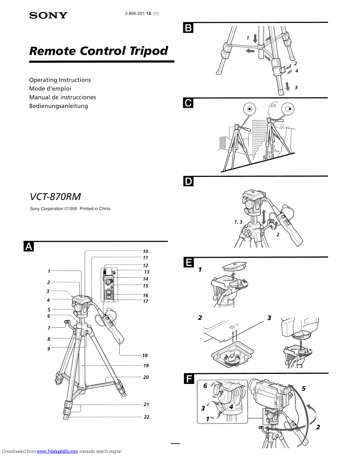 Sony VCT-970RM Operating Instructions Manual