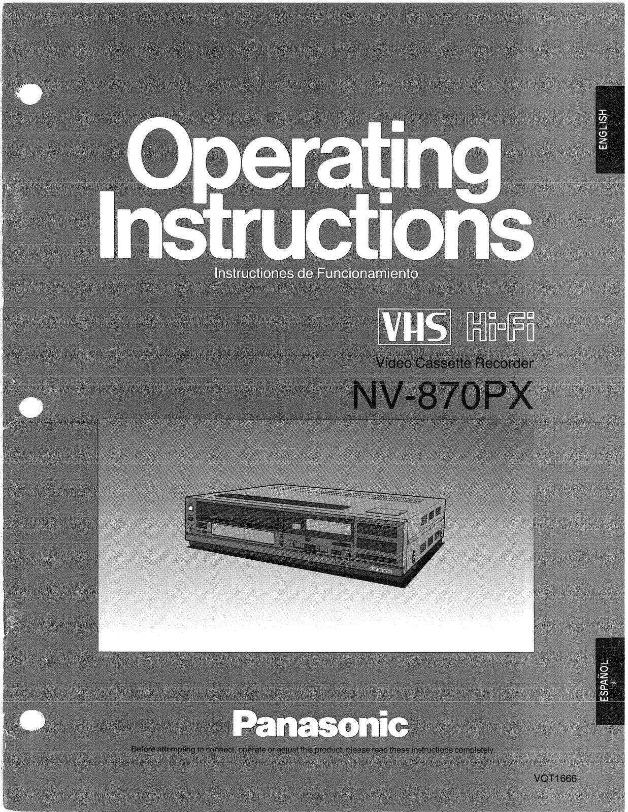 Panasonic NV-870-PX Owners manual
