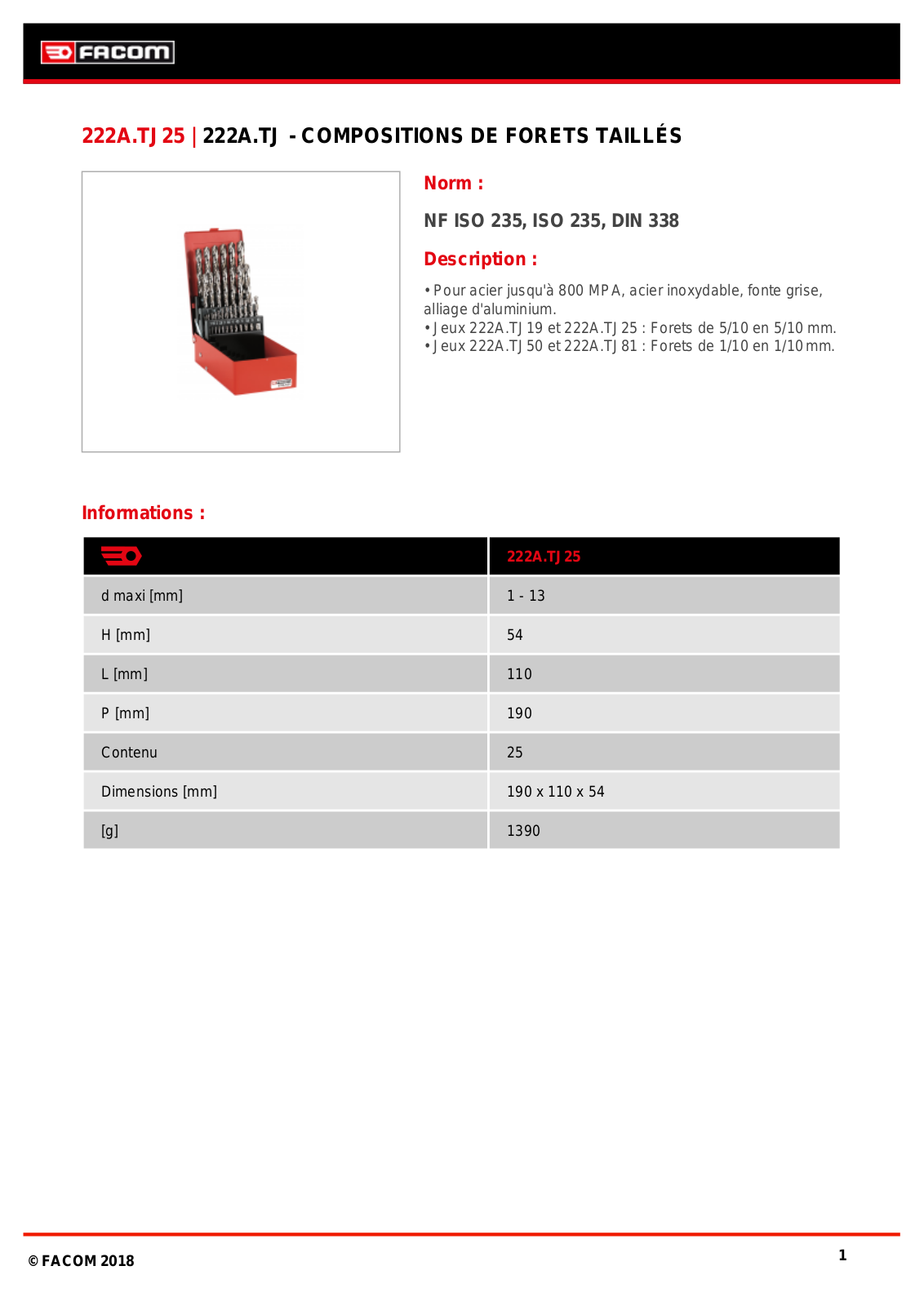 Facom 222A.TJ25 Specification - ManualMachine.com