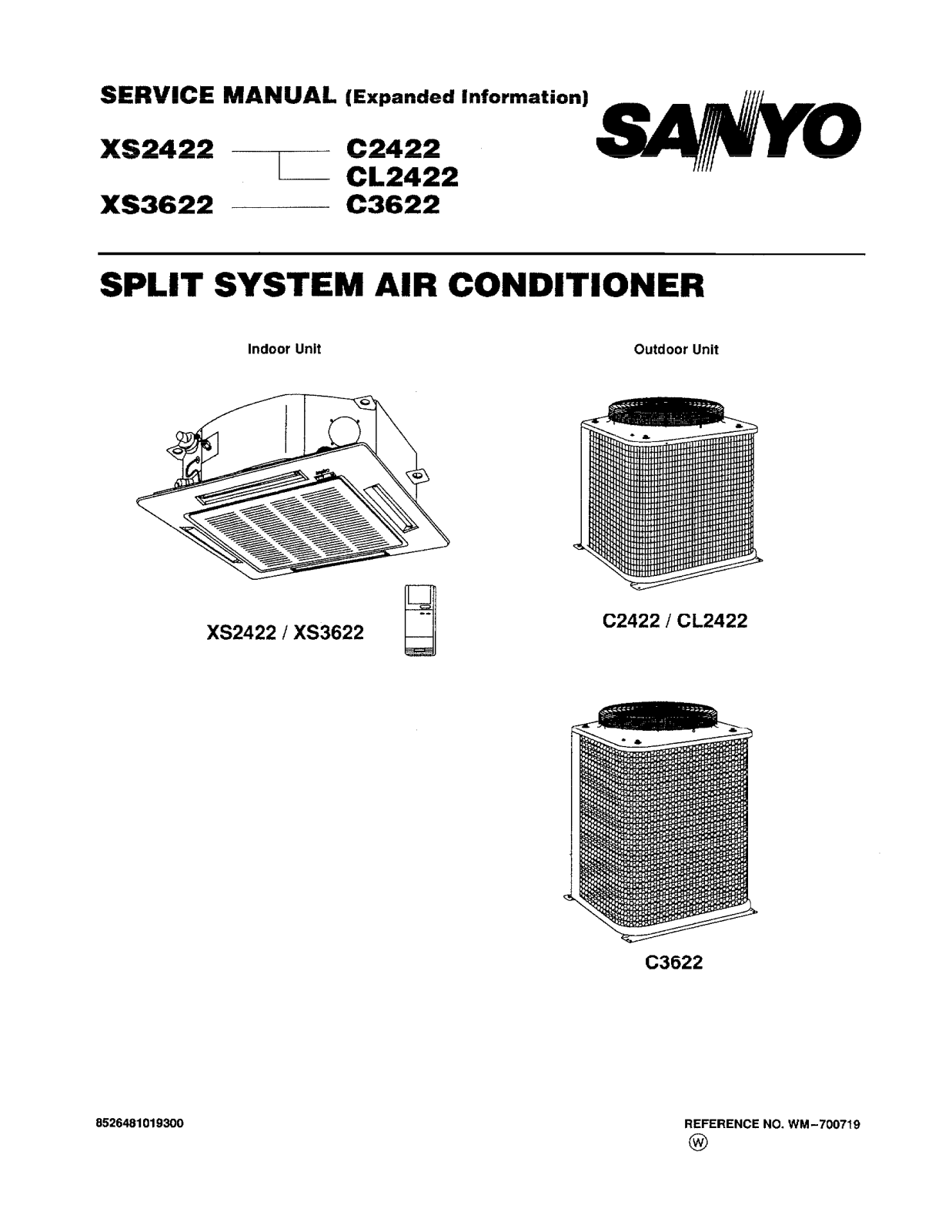 Sanyo XS2422, XS3622, C3622, CL2422, C2422 Service Manual