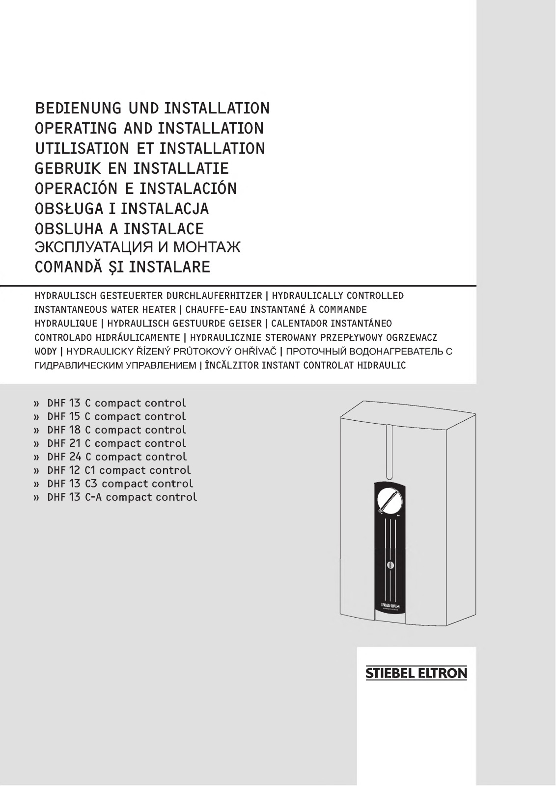 Stiebel Eltron DHF 12 C, DHF 18 C, DHF 21 C, DHF 24 C, DHF 15 C Operation and installation