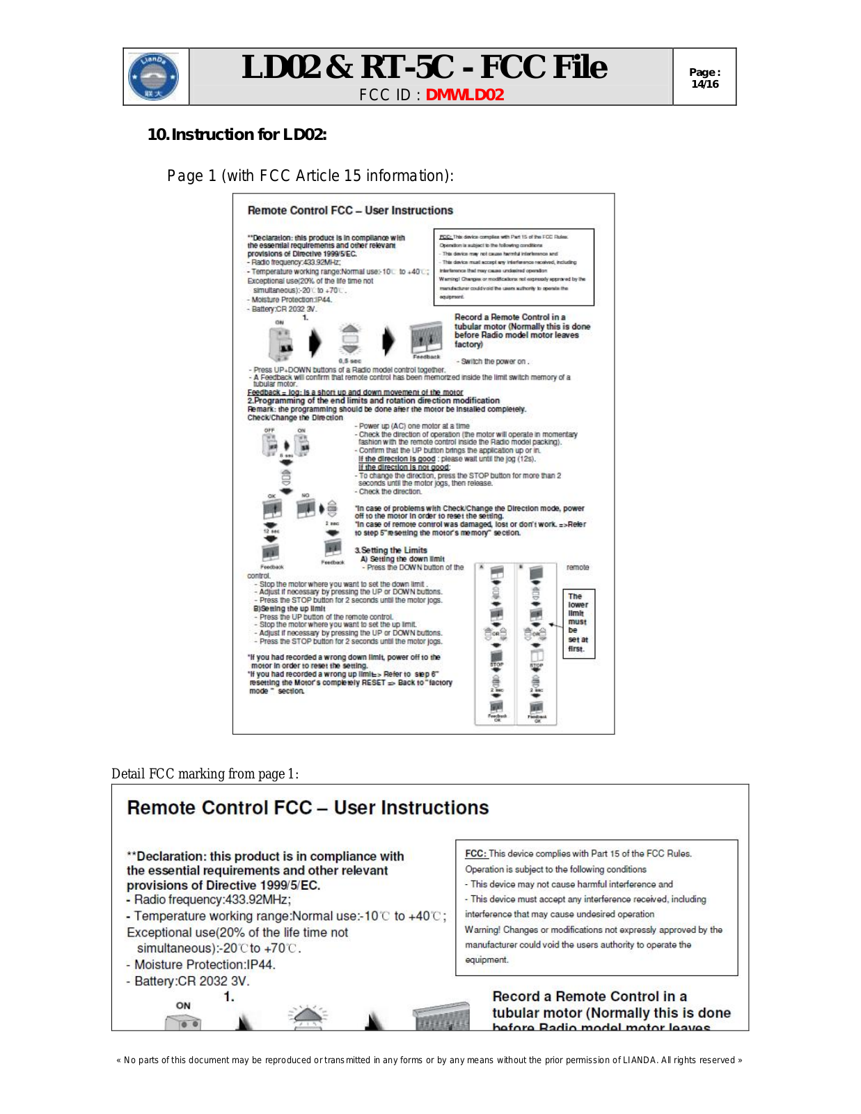 Somfy Systems LD02 User Manual