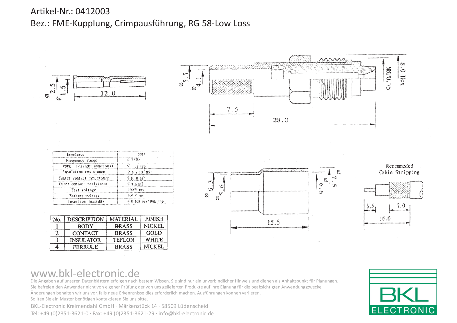BKL BKL 0412003 Datasheet - ManualMachine.com