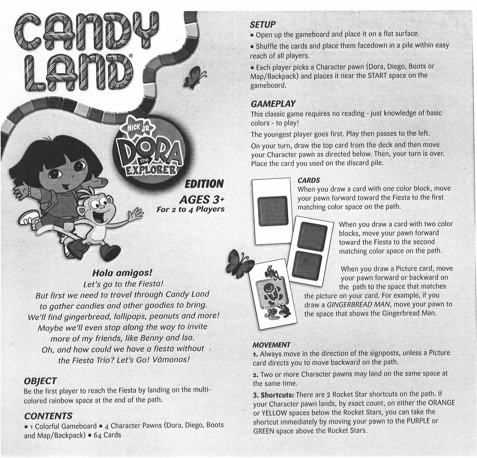 HASBRO Candy Land Dora the Explorer User Manual