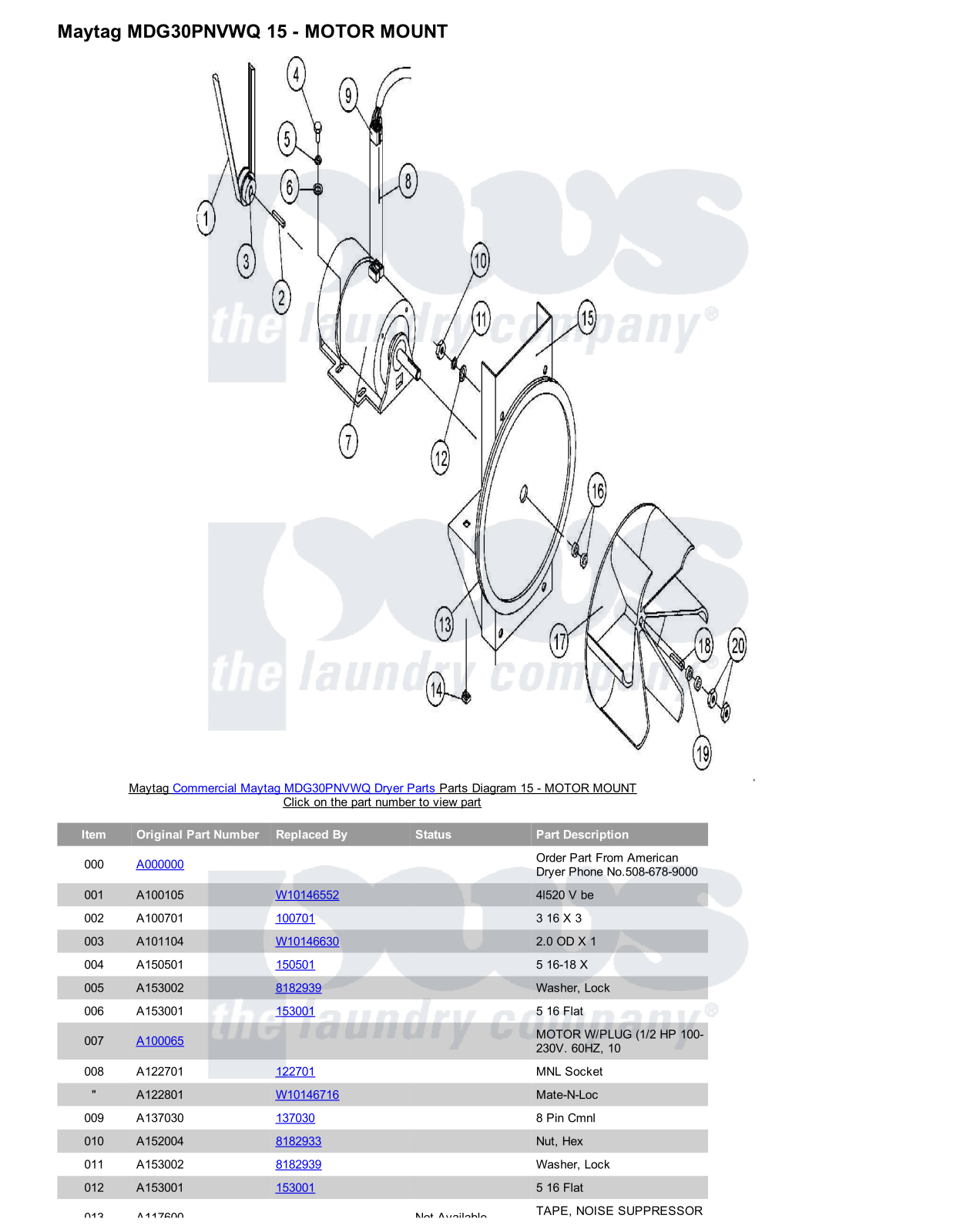 Maytag MDG30PNVWQ Parts Diagram