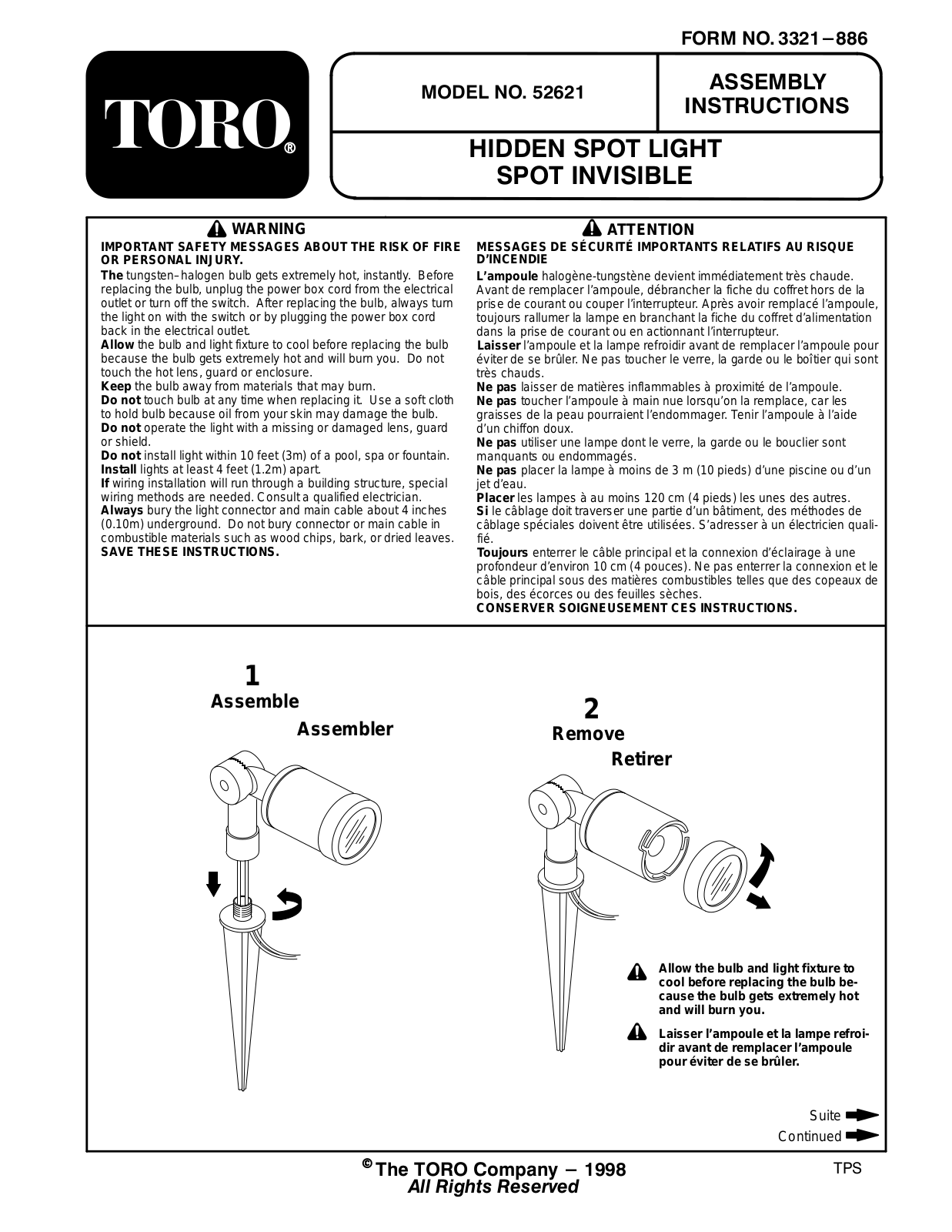 Toro 52621 Installation Instructions