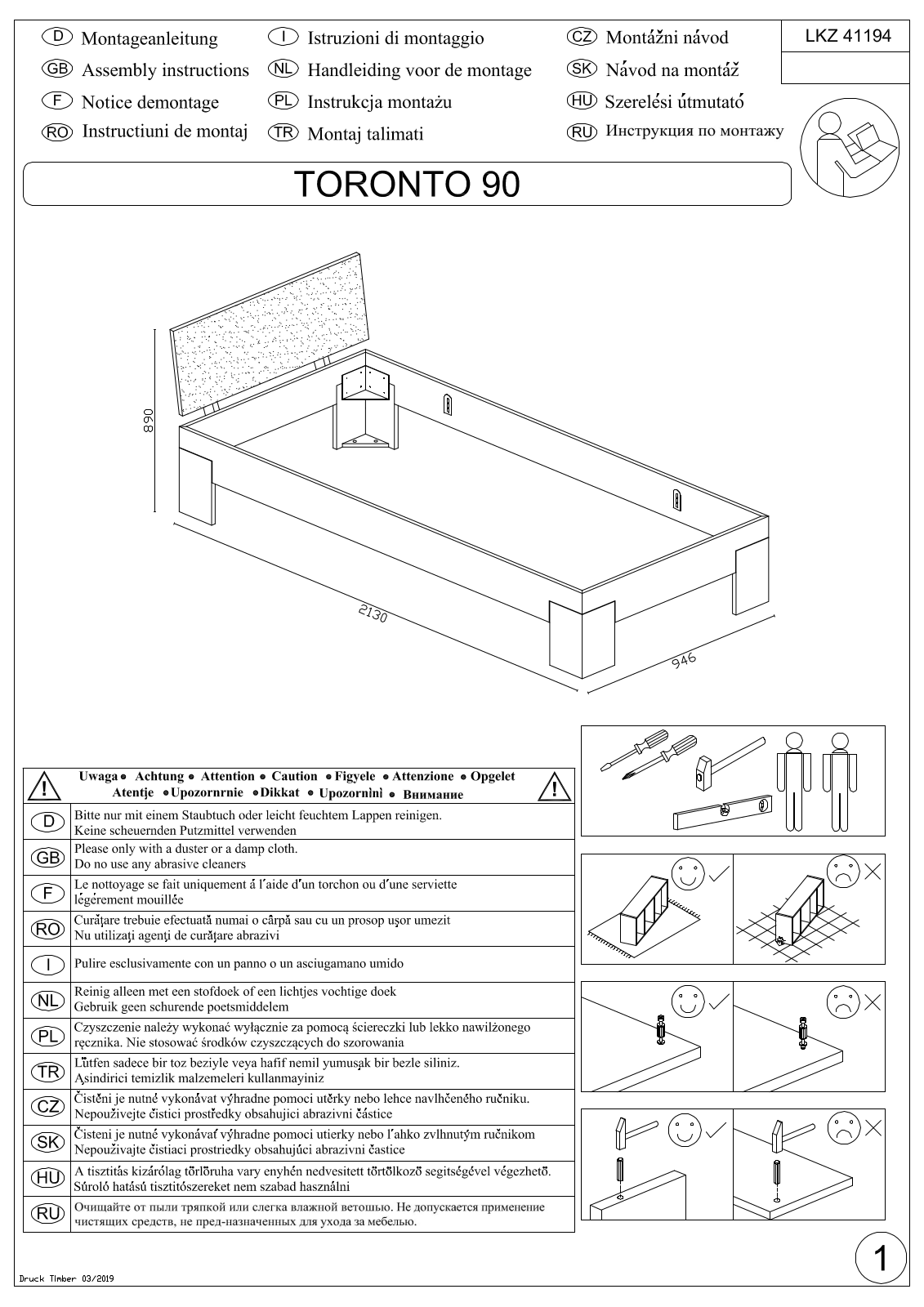 Home affaire Toronto Assembly instructions