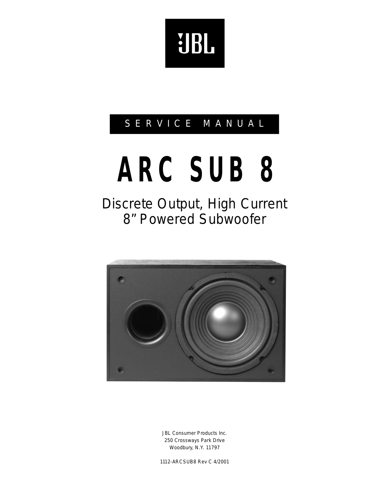 JBL ARCSUB-8 Mk3 Service manual