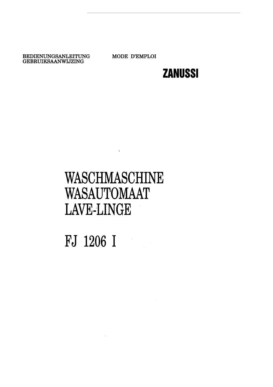 Zanussi FJ1206I User Manual