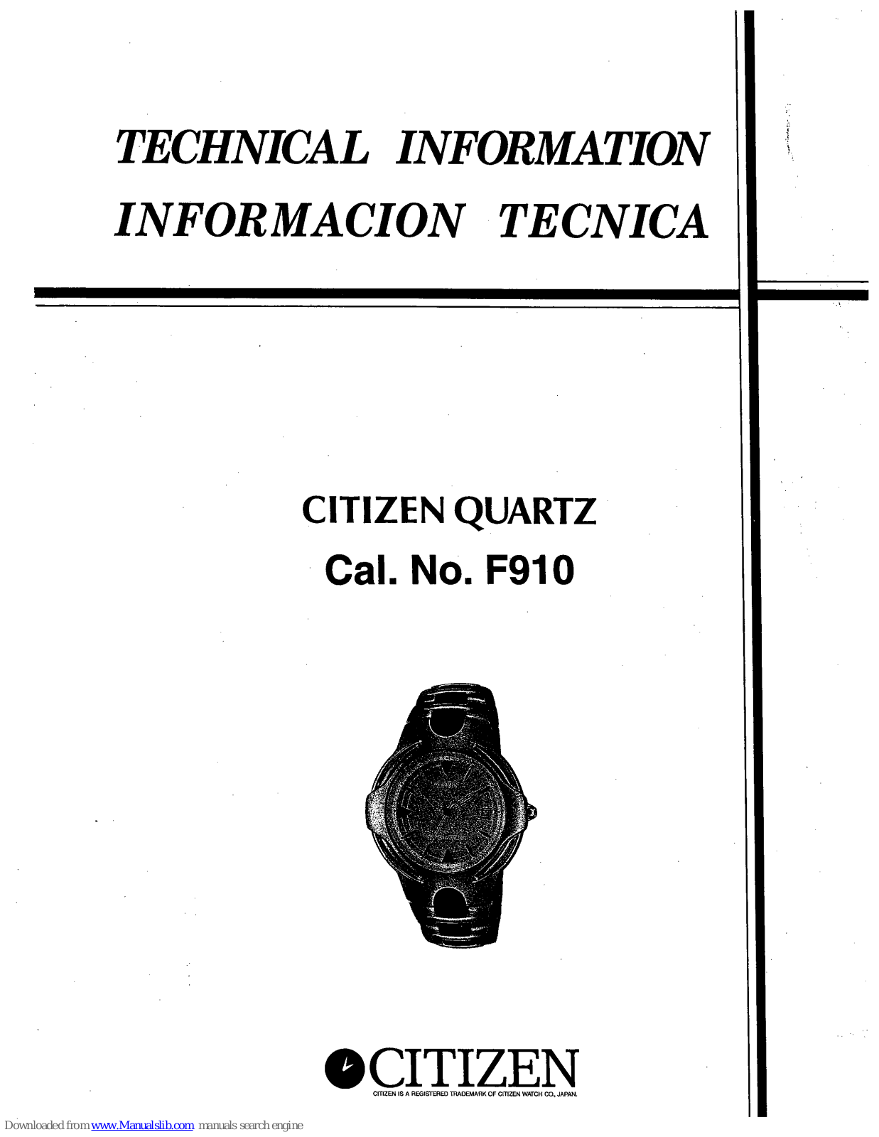 Citizen Quartz F910 Technical Information - ManualMachine.com