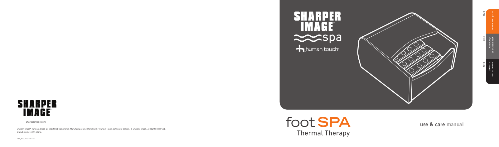 Human Touch Sharper Image Foot Spa User Manual