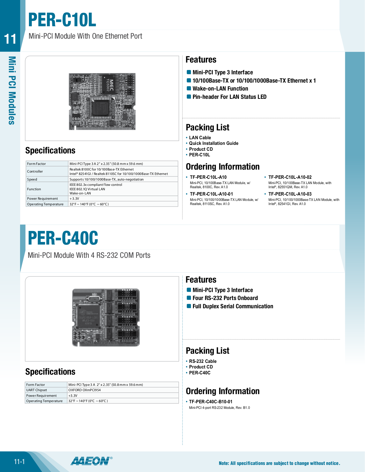 Impulse PER-C40C User Manual