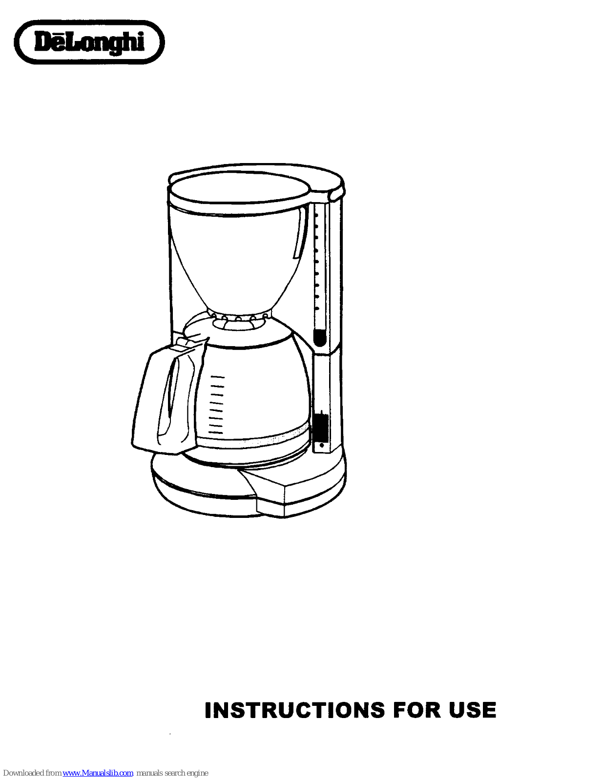 DèLonghi DC121 Instructions For Use Manual