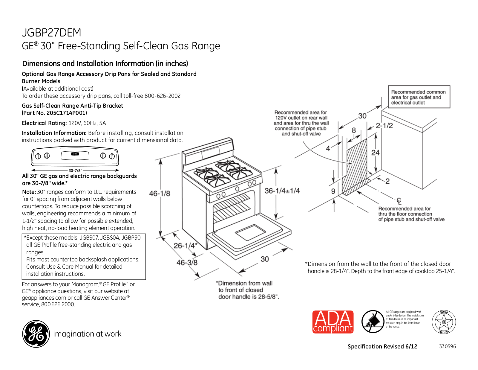 GE JGBP27DEMWW User Manual