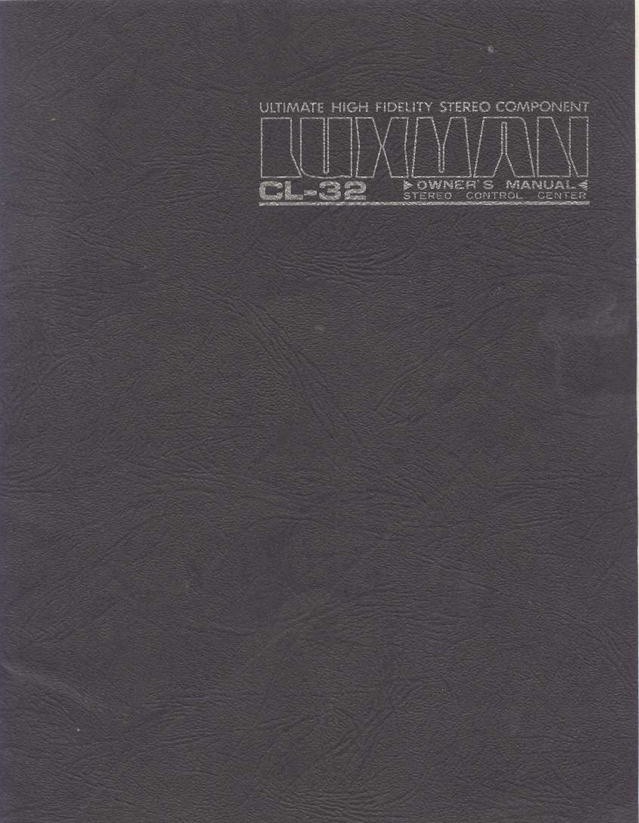 Luxman CL-32 Owners manual