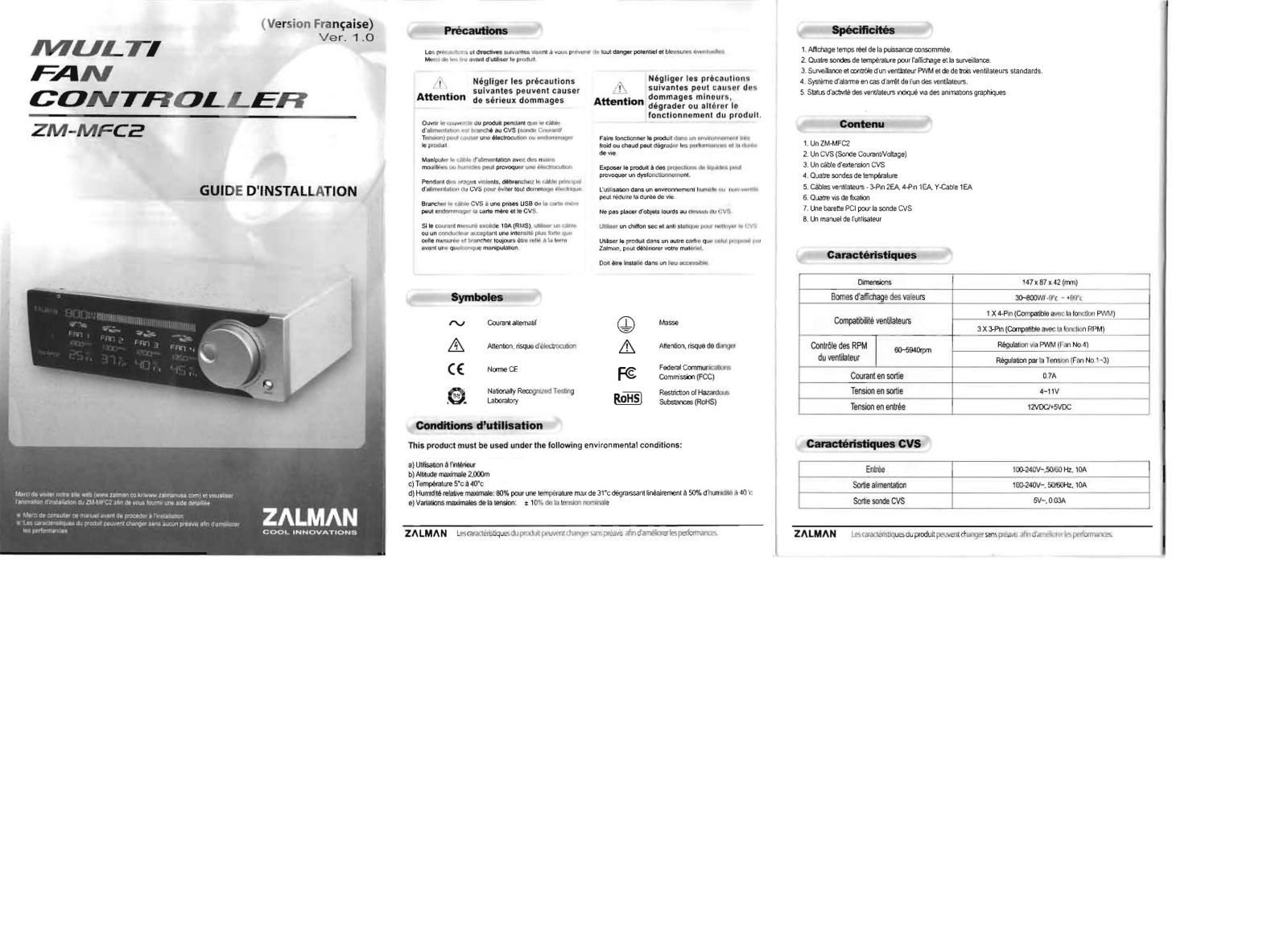 ZALMAN ZM-MFC2 User Manual
